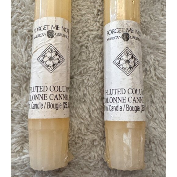 Fluted Column Ivory Taper Candles 2-Pack American Greetings 10-Inch Decorative - Picture 2 of 6